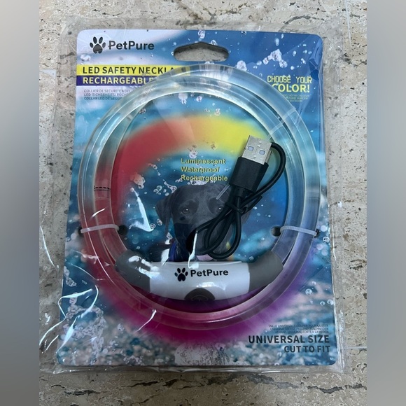 PetPure Other - PETPURE - Mulicolored LED Dog Collar - 7 Colors in Collar with Flashing Options